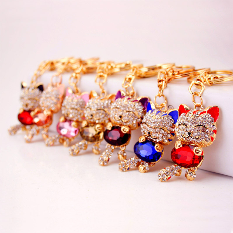 Men'S Accessories Best - Men Cute Crystal Gem Lucky Cat