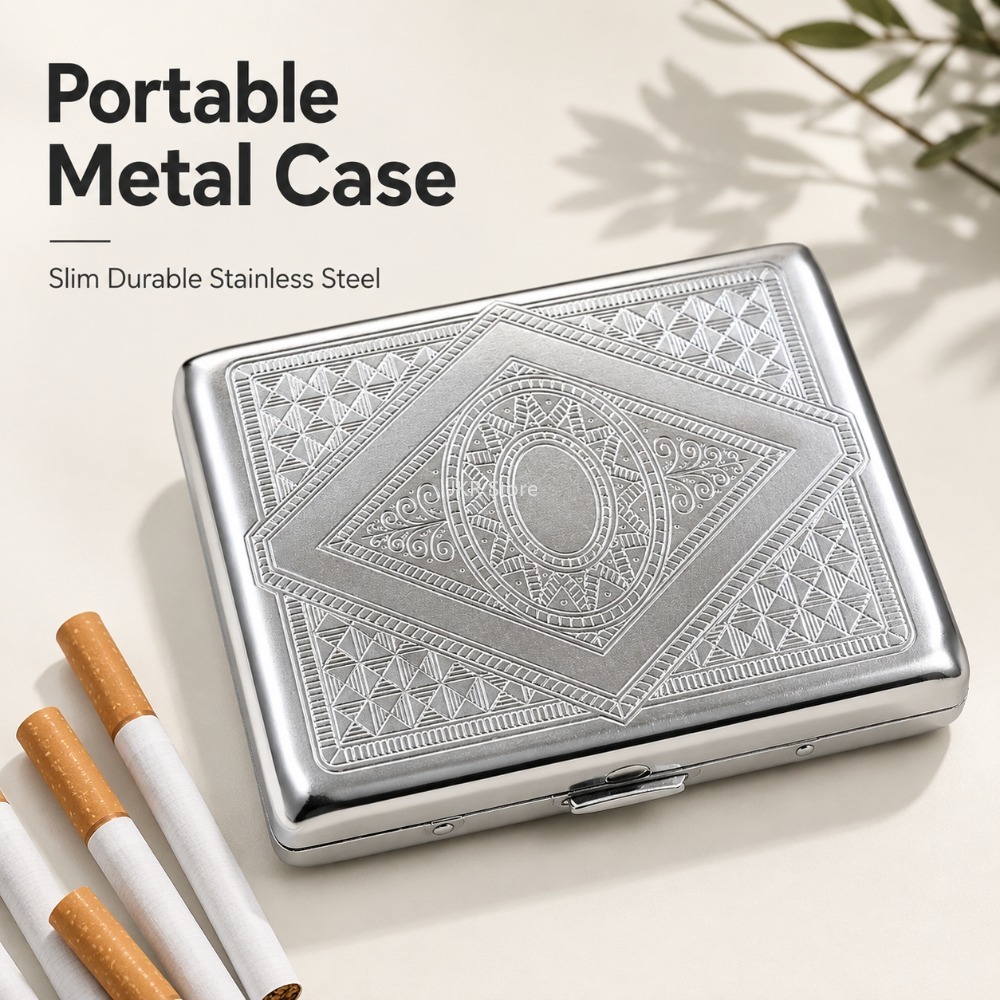 Stainless Steel Cigarette Box  - Men'S Accessories Holder recension och pris