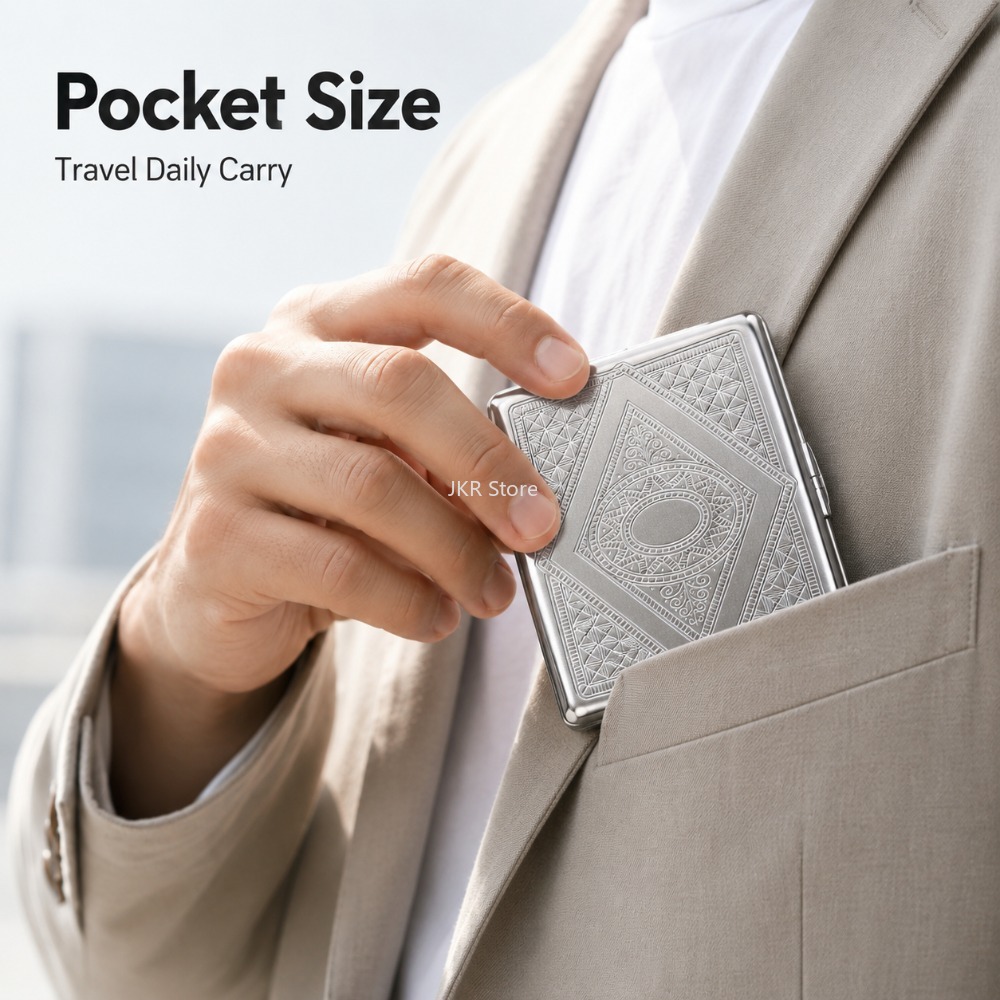 Stainless Steel Cigarette Box  - Men'S Accessories Holder recension och pris