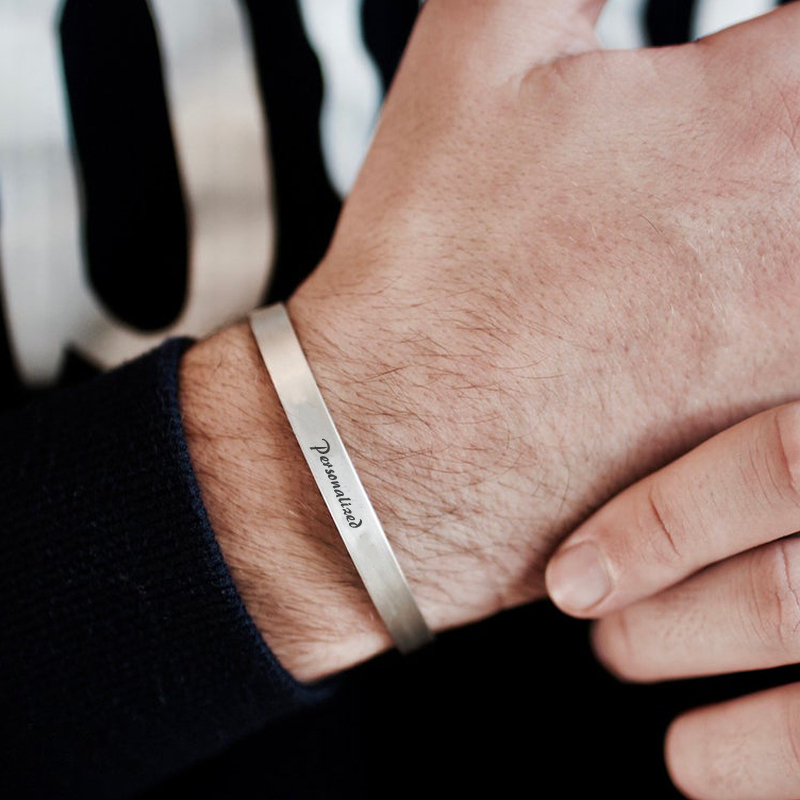 4MM To 8MM Free Engraving Cuff - Men Accessories All recension och pris