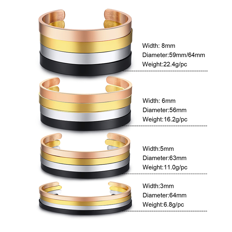 4MM To 8MM Free Engraving Cuff - Men Accessories All recension och pris