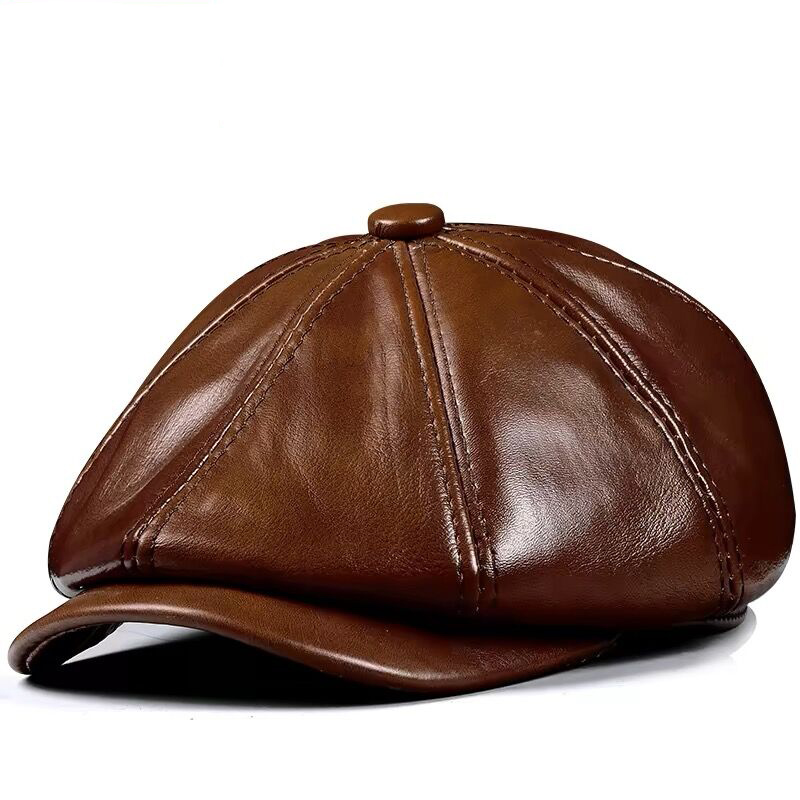 Spring New Genuine Leather Hat - Men Accessories Brands recension och pris