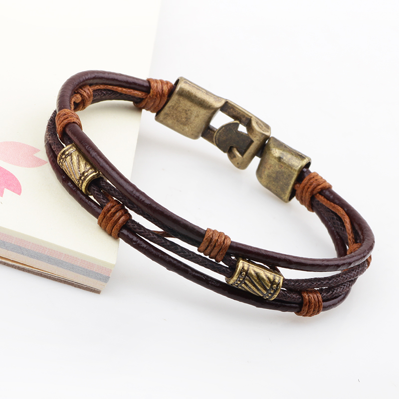 22cm Three Layers Leather Brac - Men'S Accessories Hand Bands recension och pris
