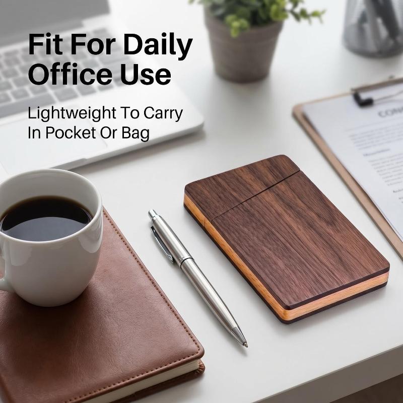 Portable Wood Business Card Ho - Men'S Accessories Holder recension och pris