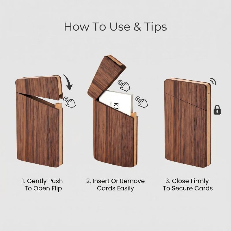 Portable Wood Business Card Ho - Men'S Accessories Holder recension och pris
